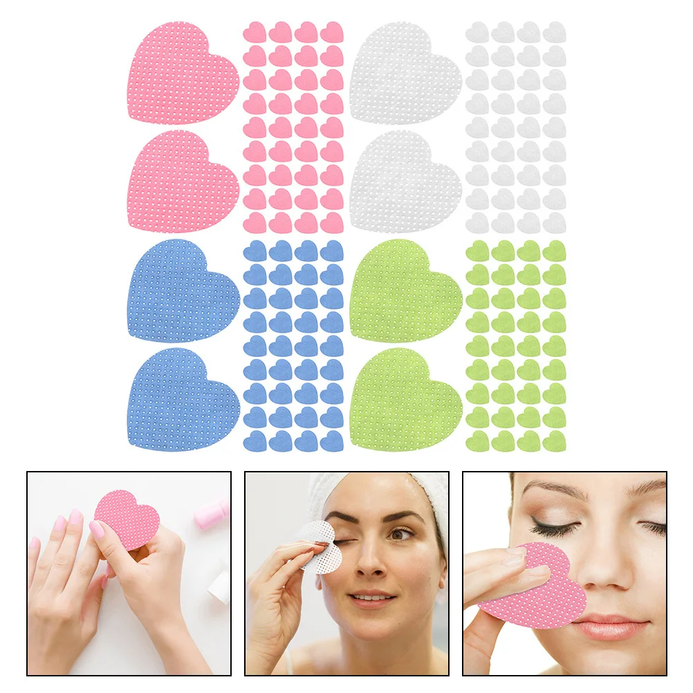 800 feuilles tampons dissolvant d'ongles non pelucheux en forme de coeur lingettes dissolvant de vernis à ongles tampons d'élimination de vernis efficaces utilisation sûre et confortable