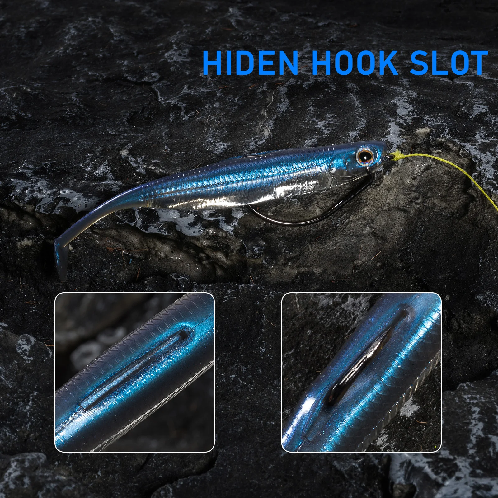 5/6 Stück Weiche Plastik-Angelköder mit Paddelschwanz, 70mm-120mm Schwimmköder für Barsch-Angeln, Drop-Shot-Rig – Detail 12
