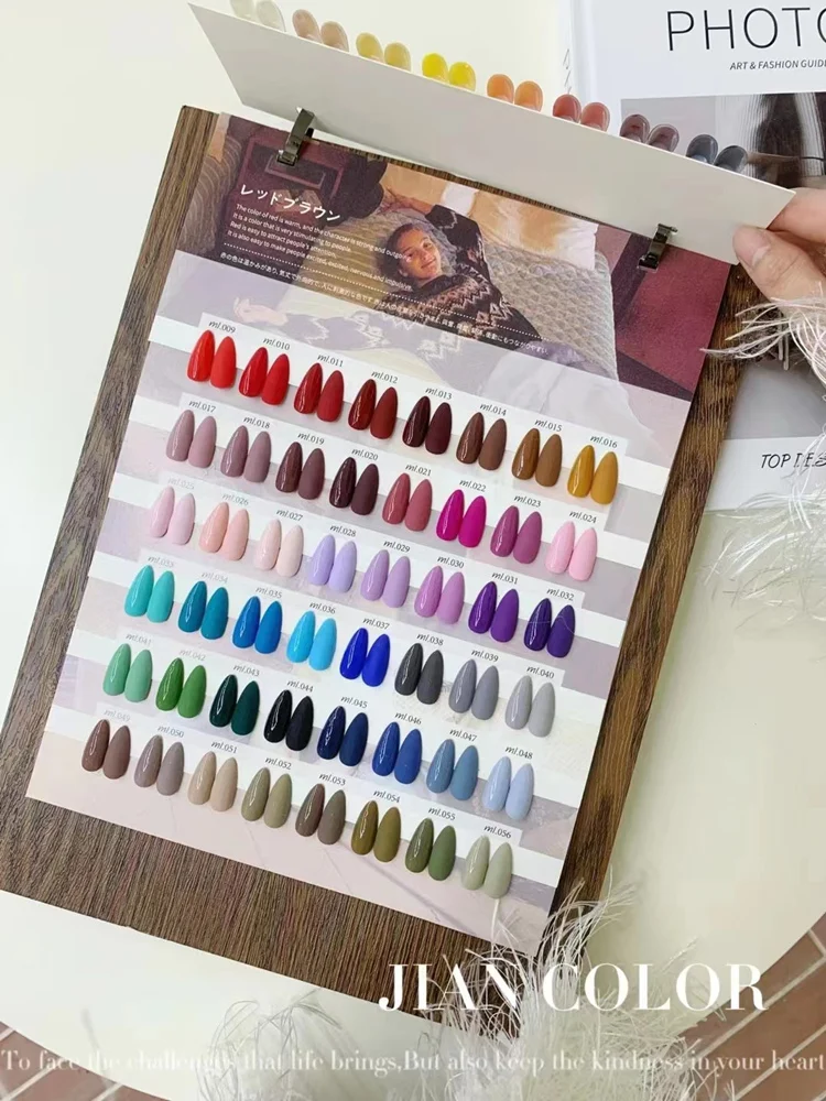 ชุดกาวน้ำมันทาเล็บ56สีขวดสีทึบ2023สีเดียวสำหรับร้านทำเล็บมืออาชีพ