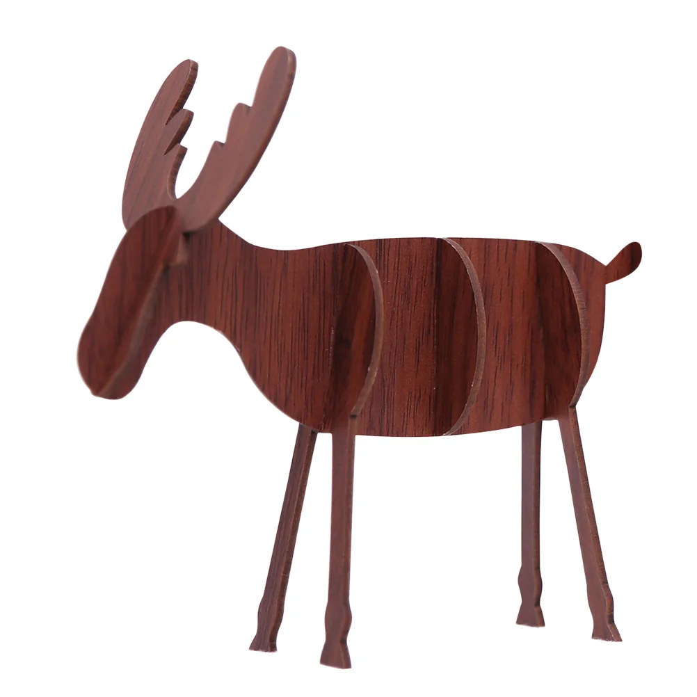 

Wooden Elk Decoration Vintage Standing Deer Christmas Home Decor For Living Room Bedroom Party Wall Door Garage Classroom
