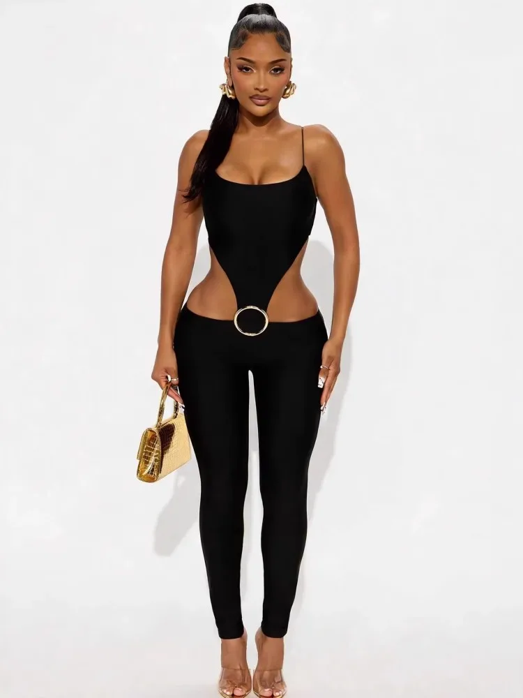 

Solid Women Jumpsuits For Spring Summer Sleeveless V-Neck Backless Jumpsuits Fashion Streetwear Overalls Pants Trousers 2026