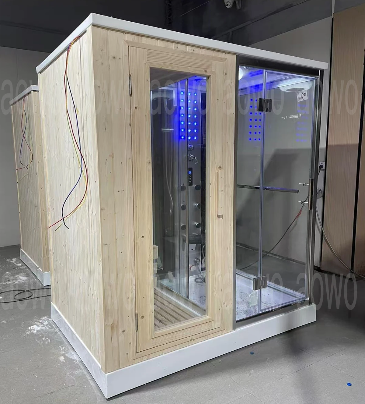 Modern Sauna Steam Room Sauna Turkish Bath Igloo For Single Size With Acrylic Seat Shower Bath Basin Back Massage Whirlpool Jet