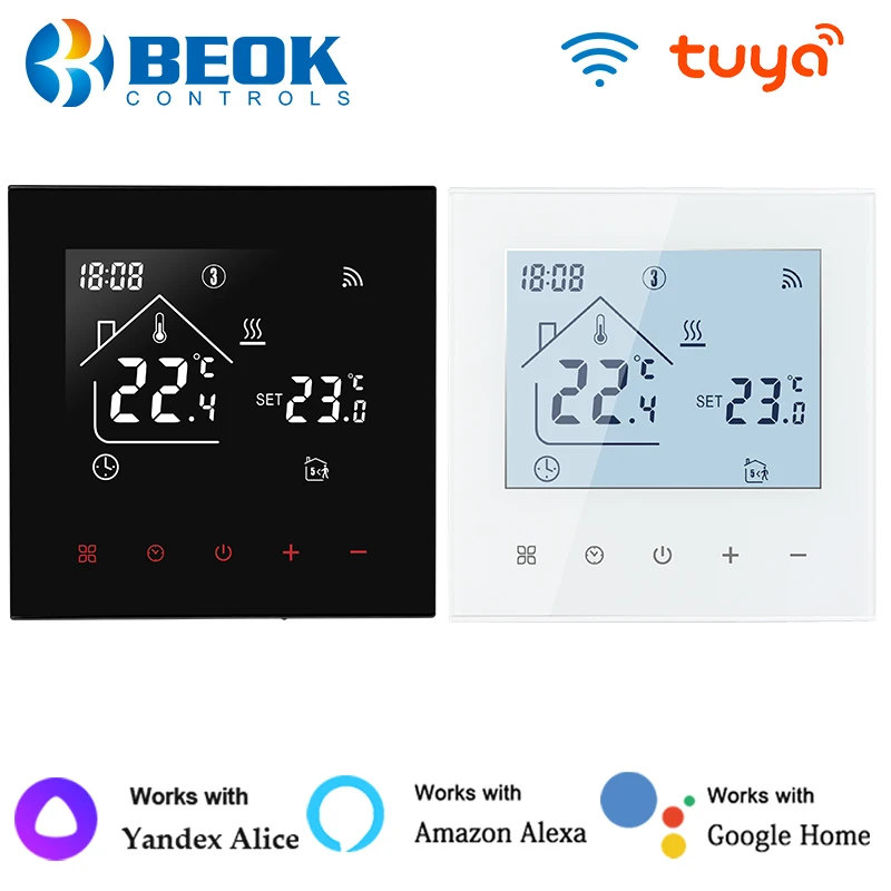 Beok Tuya WiFi Thermostat For Electric Heating Water Gas Boiler Temperature Controller Work with Alexa,Google Home,Alice