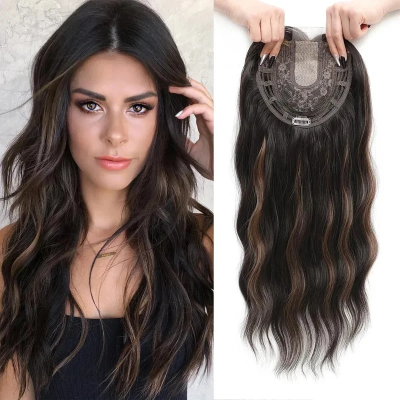 Human Hair New Fashion Sexy Women039 s Long Natural Brown Wavy Wigs 24 In