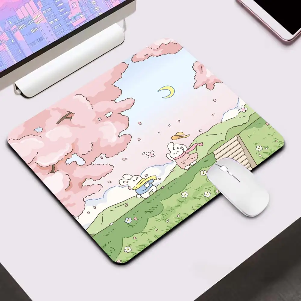 

Милый коврик для мыши Kawaii Rabbit коврик для мыши ПК геймер коврики для мыши игровые аксессуары 22x18 маленький размер коврик для компьютерного стола коврик для клавиатуры