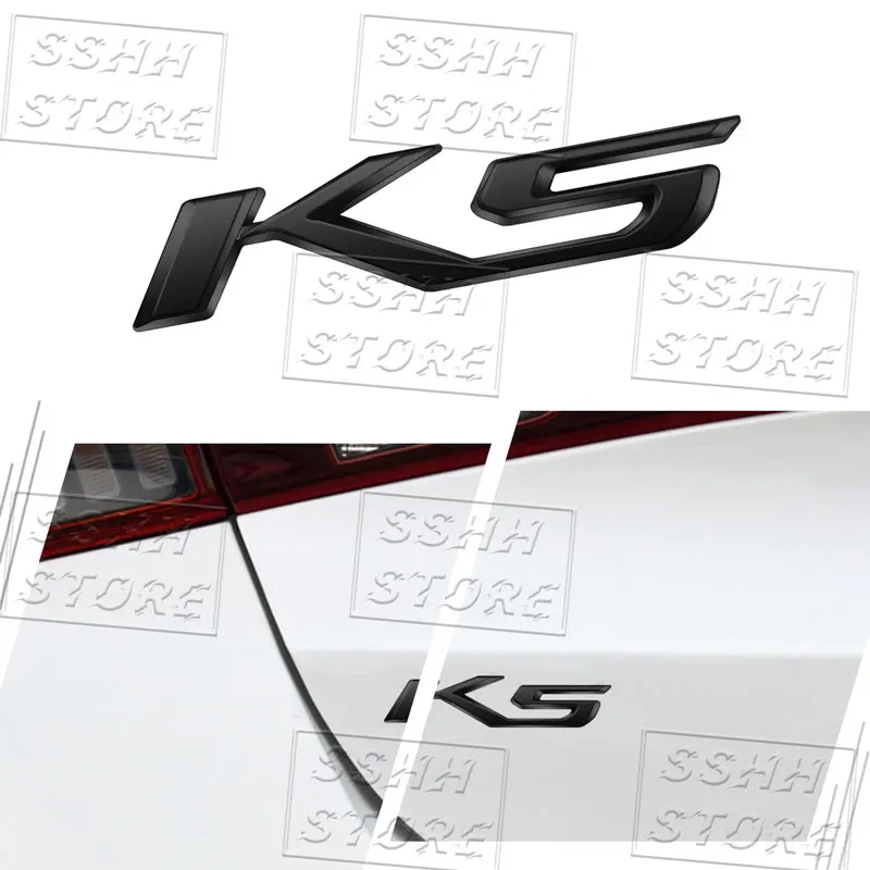 ثلاثية الأبعاد كروم معدن K5 شعار شعار سيارة الخلفي الجذع لوحة ملصق ل K5 ريو سبورتاج ستينغر الروح Ceed اكسسوارات #3