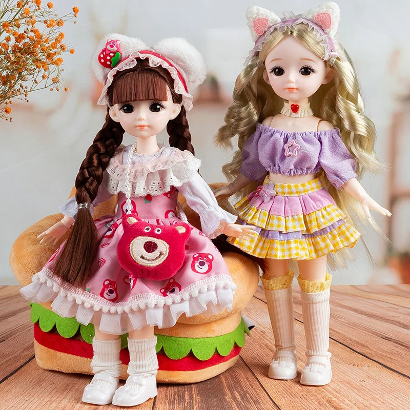 12inch BJD Dolls For Girls Full Set 1/6 Anime Dolls Clothes 3D Eyes Lolita Fashion Dress Up DIY Toy Children Birthday Gifts Toys