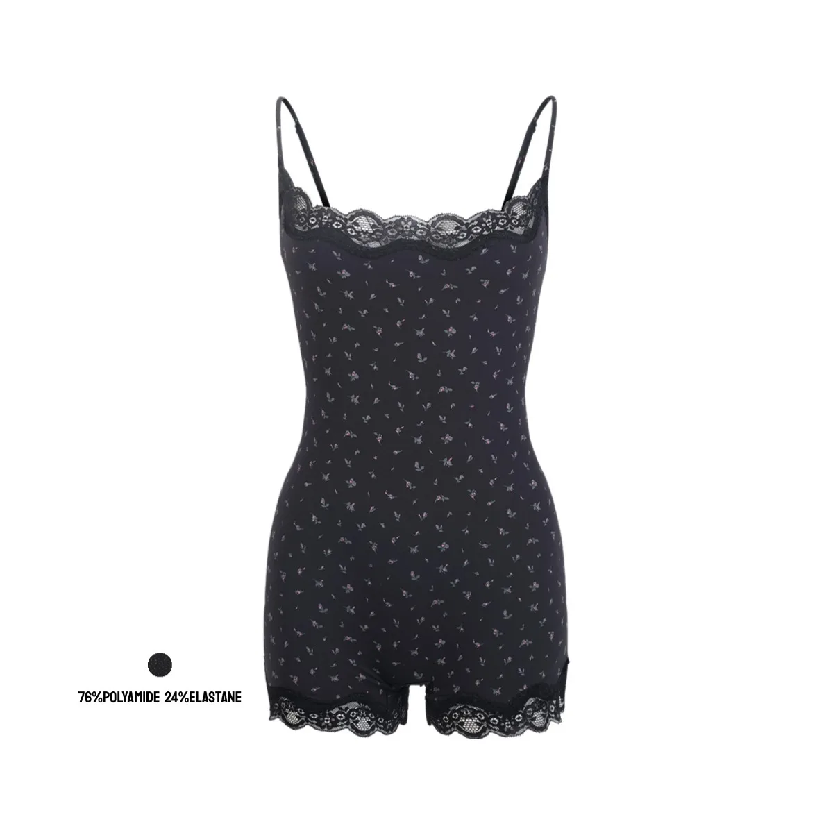 Lace Print Bodysuit Women Sexy Sleeveless Spaghetti Straps Jumpsuit Summer Female Fashion One Piece Slimming Fit Bodycon Rompers