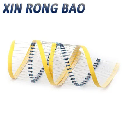 100PCS 1/4W Metal Film Resistor 1% Five-color Ring Power Resistor 0.1~1M 2 4.7 10R 100 220 360 470 1K 2.2K 10K 22K 4.7K 100K Ohm