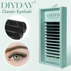 DIYDAY 16Rows Mink Lashes Individual Natural False Eyelashes B C CC D DD Curl Eyelash Extension Supplies for Makeup