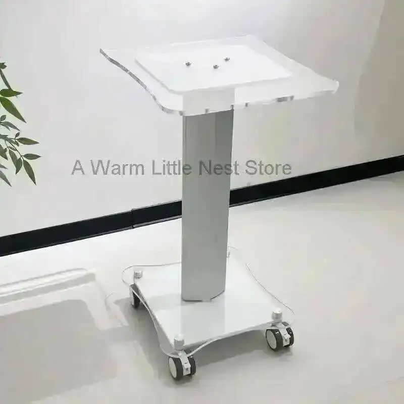 Minimalistyczny wózek medyczny Nordic Medical na kółkach, wózek pomocniczy do salonu, dedykowany mobilny organizer do salonu kosmetycznego.