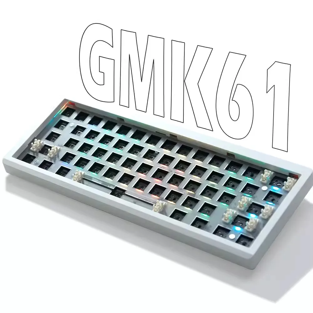 GMK67 Mechanical Keyboard Kit Tri-Mode South-Facing RGB LED Gaming Keyboard For 3/5pin Switches 61 Keys+ Hotswap Socket Gasket