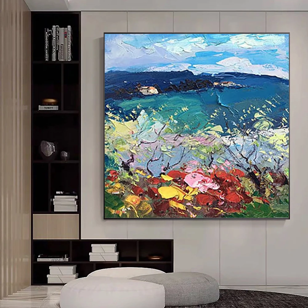 

Abstract Landscape Flower Handmade Oil Painting On Canvas For Living Room Home Salon Modern Wall Art Interior Decoration Picture