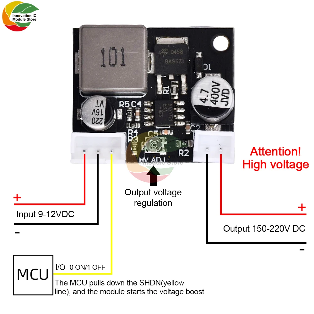 DC-DC Booster Converter Module 5V 12V to 150V -220V Step-up Voltage Regulator Power Supply Module MAX1771