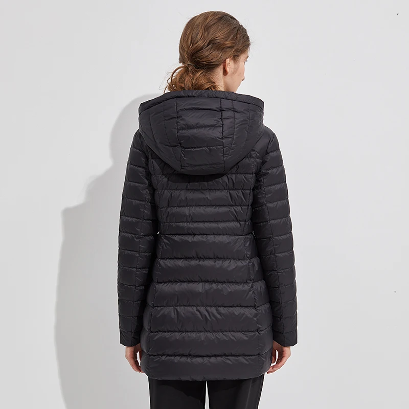 Imagem -02 - Orolay Feminino Brilhante para Baixo Jaqueta Bolha Cabolsa de Inverno Leve Puffer Jaqueta com Capuz Militar