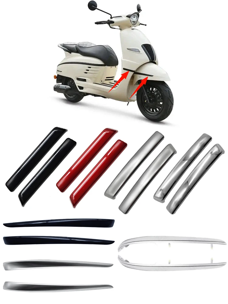 Front Panel Chrome Trim Strip Rear Guard Trim Front mud tile decoration For Peugeot Django150 Django 125 QP150T CXX002618-1-RH