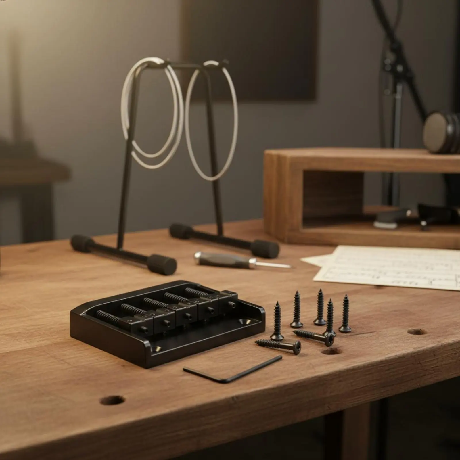 Five-String Bass Bridge Top-Load Design 5-String Bass Bridge for Luthiers