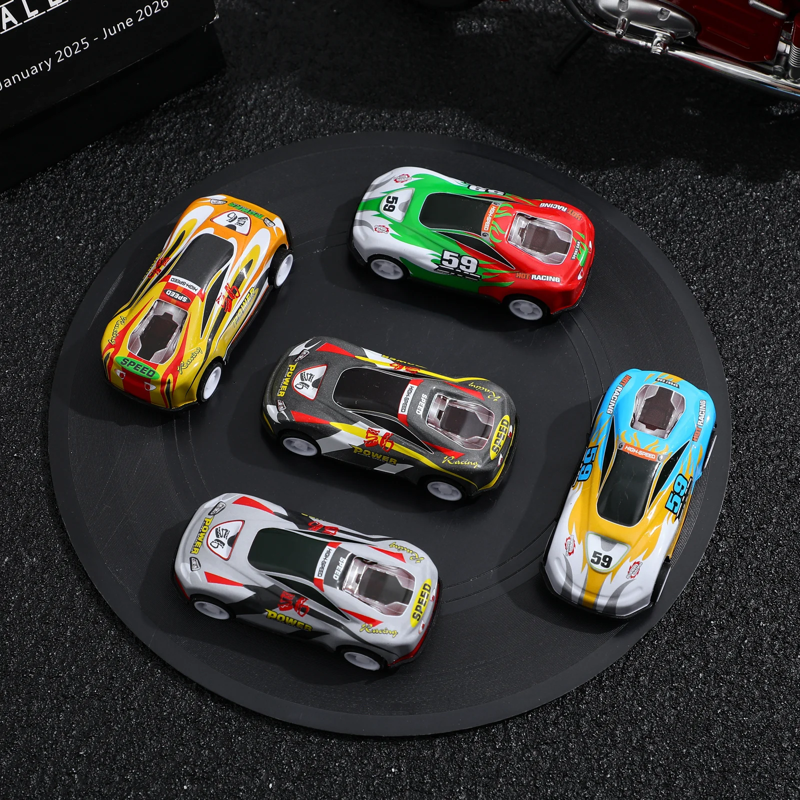 25Pcs Mini Pull Back Car Simulation Crash Resistant Cartoon Desktop Decor Durable Alloy Pull Back Vehicle