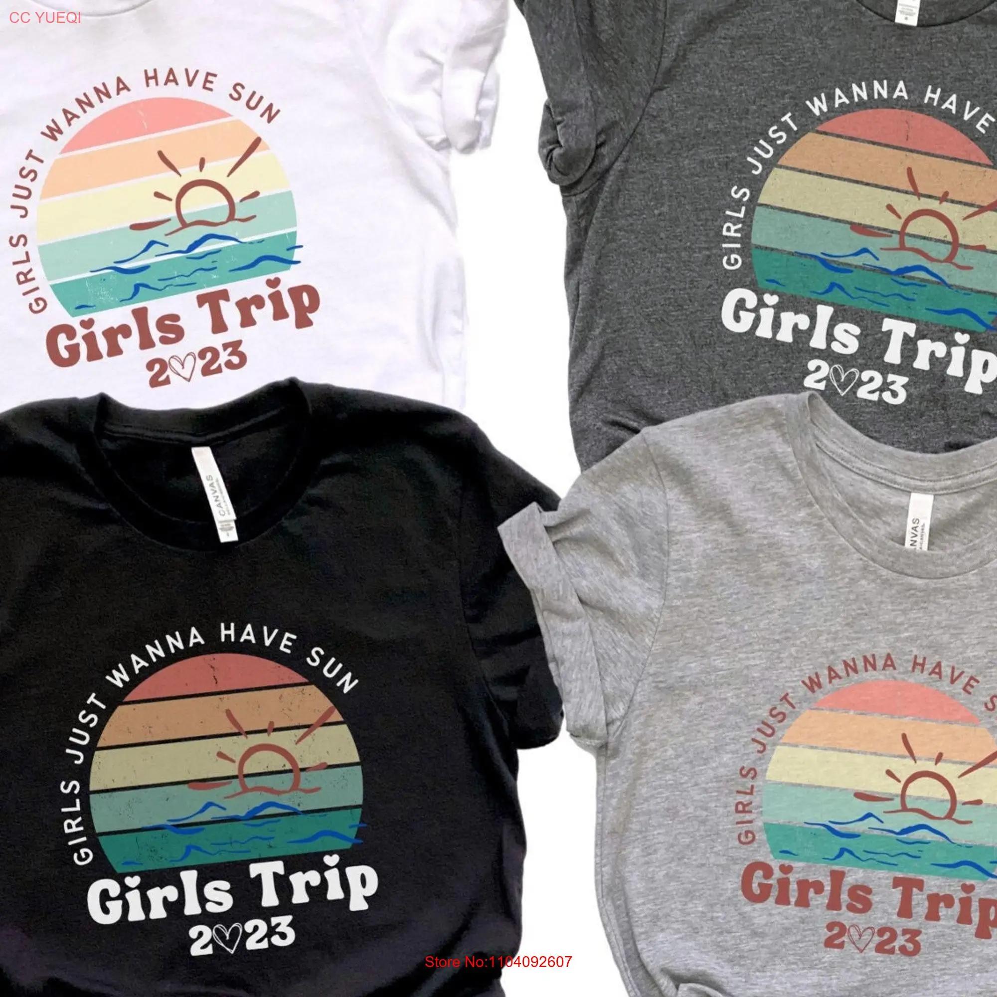 Girls Beach Trip 2023 T Shirt Weekend Vacation for Cruise Just Wanna Have Sun long or short sleeves