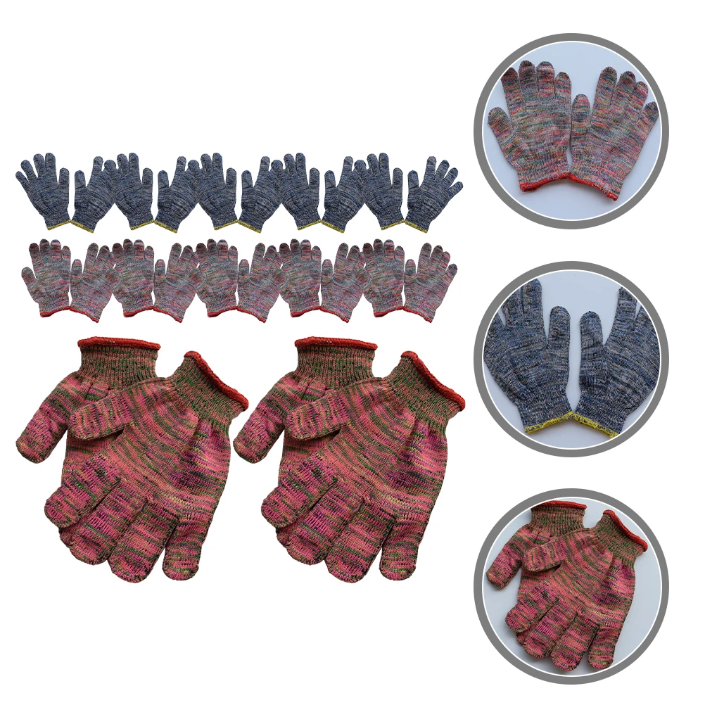 

12 Pairs Anti-slip Wear-resistant Gloves Gardening Weeding Working Outdoor Nylon Woodworking