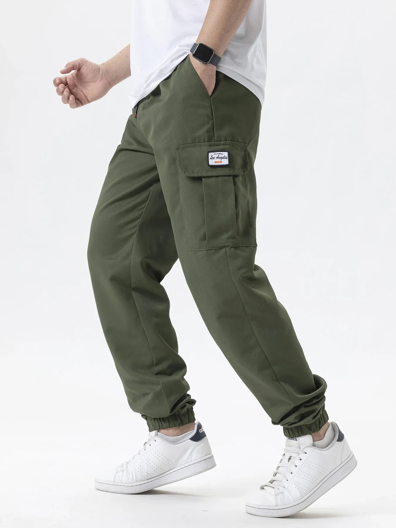 الرجال عارضة البضائع Sweatpants الربيع/الخريف S-2XL الخصر الرباط ركض المشي لمسافات طويلة السراويل التكتيكية للرجال مع جيوب