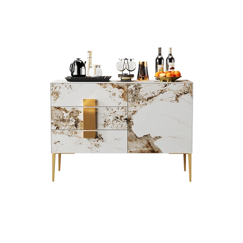 خزائن غرفة المعيشة الذهبية المقاومة للغبار، خزائن غرفة المعيشة الحديثة الفرنسية العالية، أثاث المنزل الحديث