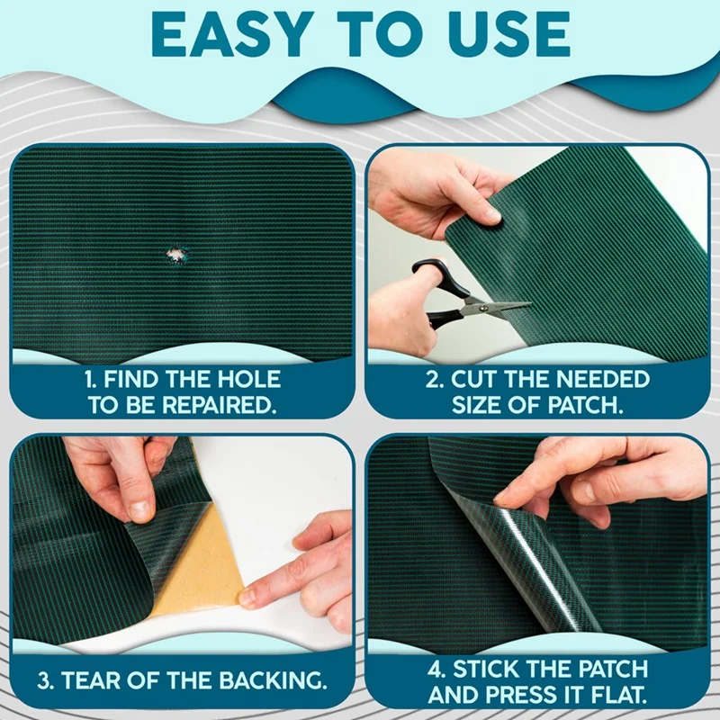Kit de réparation de patchs pour piscine intelligente, 2 rouleaux 8x40 pouces, Kit de patchs de couverture de sécurité pour piscine auto-adhésif, Kit de réparation de couverture de piscine vert