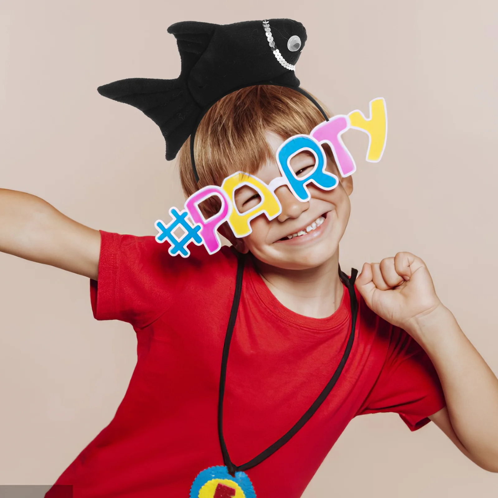 Goldfish Headband for Kids Ocean Themed Party Accessory 3D Fish Shaped Hair Hoop Festival Costume Performance Creative