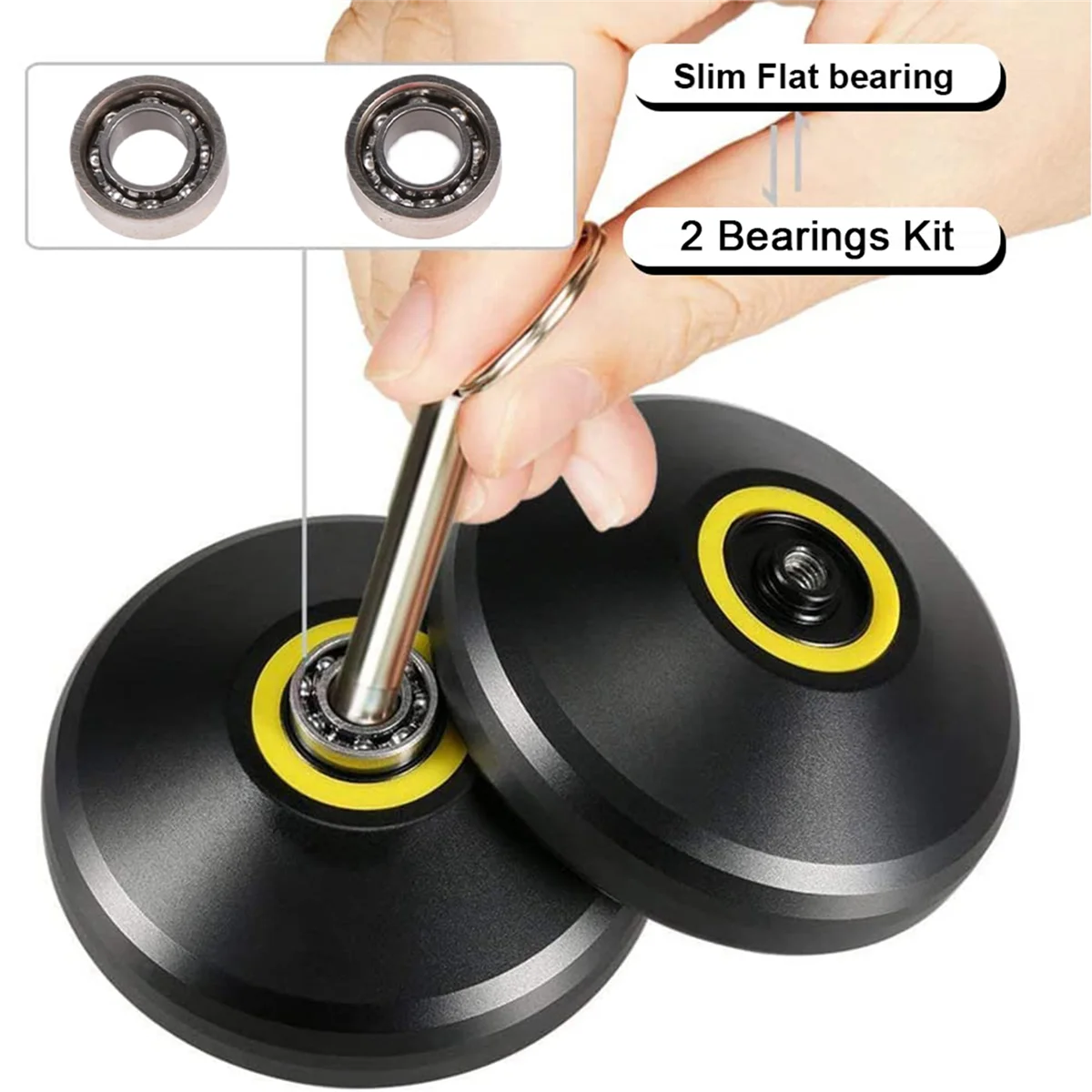 Aço inoxidável eixo rolamento removedor ferramenta, Yoyo String, 2 rolamentos Kit, incluído, KK rolamento