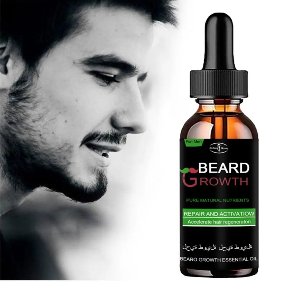 Aceite orgánico Natural para Barba, cera de bálsamo para la pérdida del cabello, acondicionador para un crecimiento rápido de la barba, esencia para el cabello, tónico para caballeros, cuidado de la barba