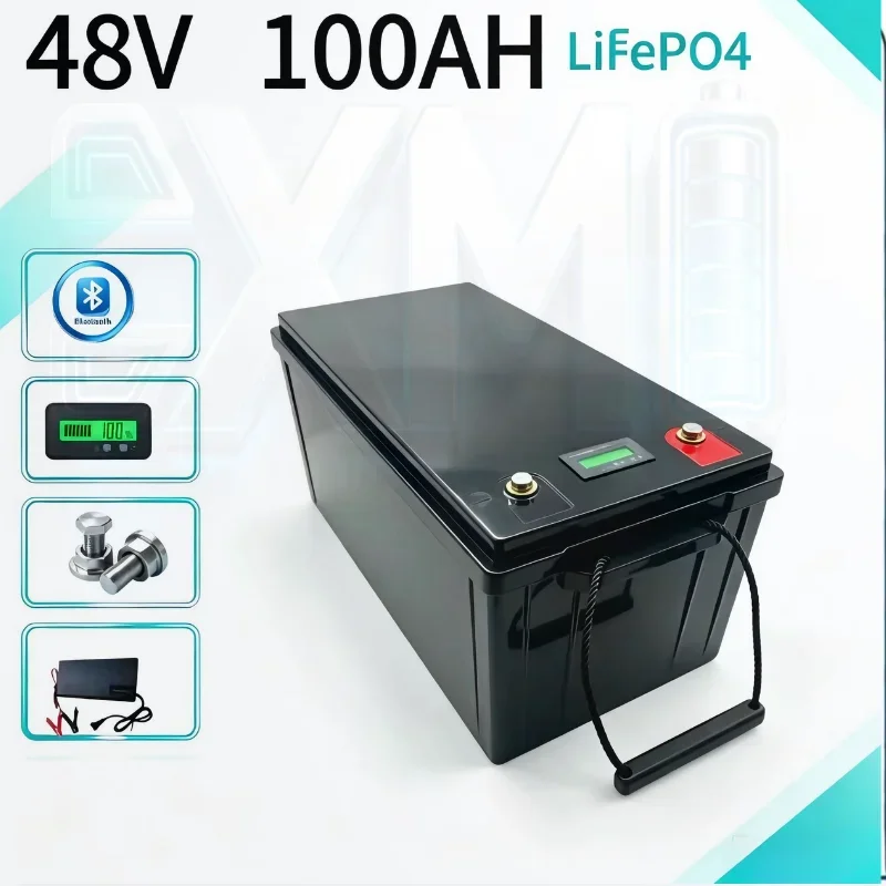 48V 100Ah LiFePO4 Battery Pack, Military Grade Cells, 15000+ Deep Cycles, Built-in BMS, 10-Year Lifespan for Solar, RV, Home Eme