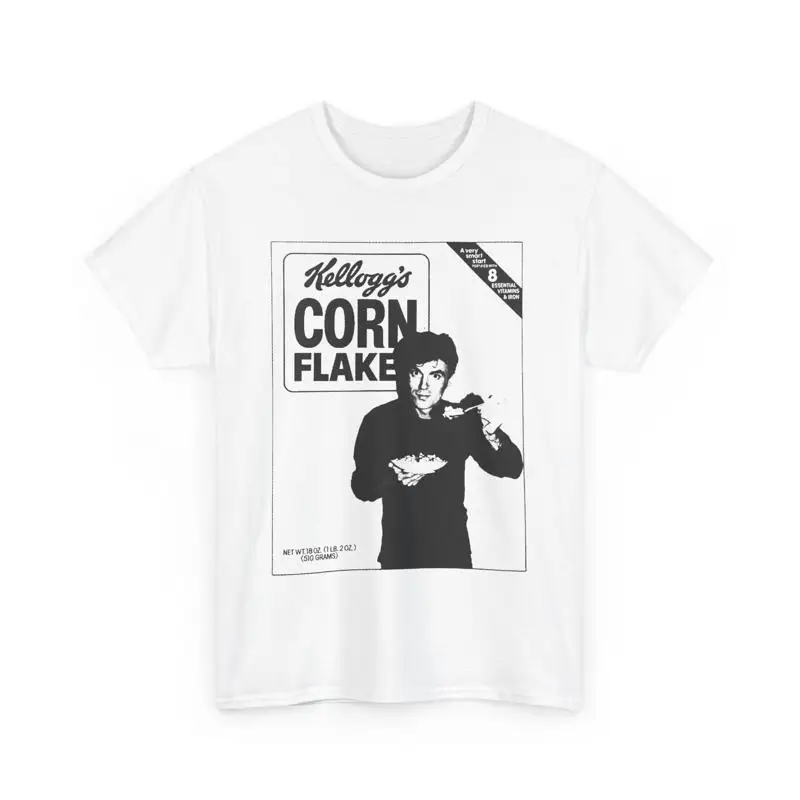 Camiseta gráfica de flocos de milho david byrne