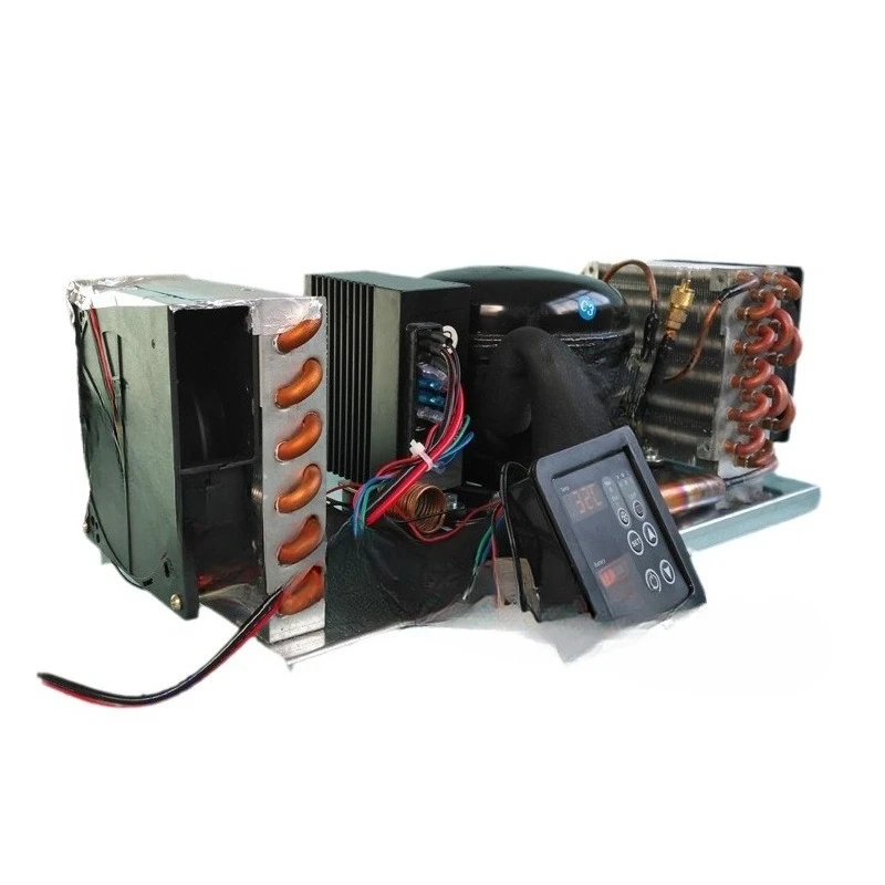 Mini cold air integrated unit assembly 12V24V power-on refrigeration miniature air conditioner unit with temperature control
