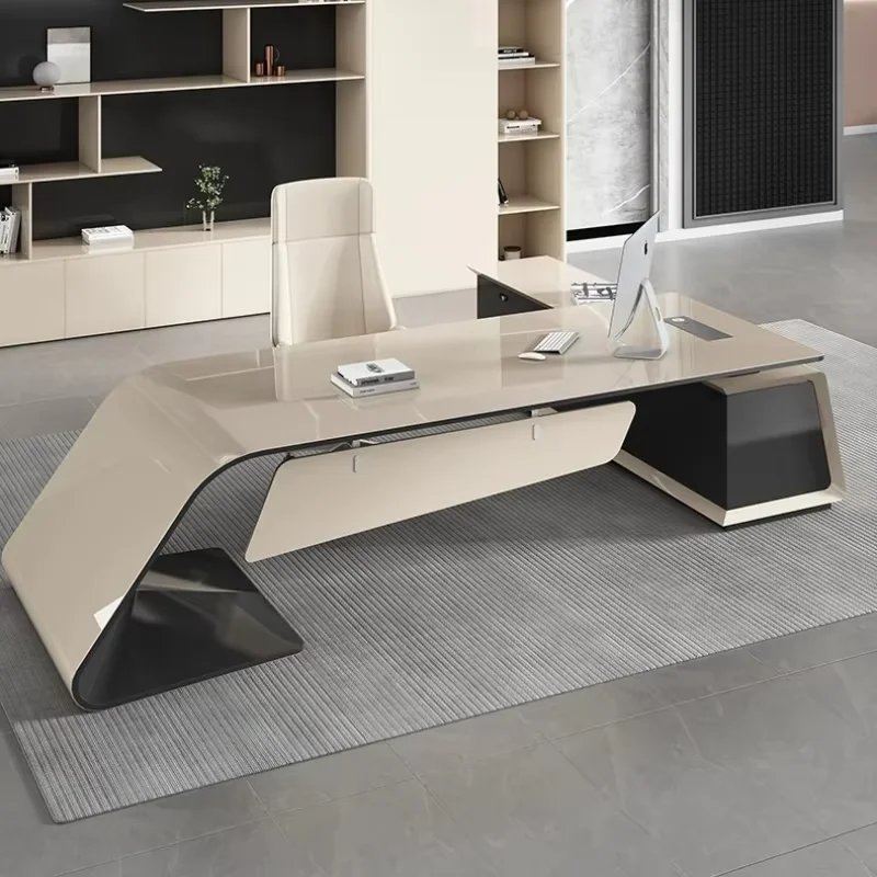 Designer Asthetic Manager Desk Executive Wood Luxury Conference Study Office Table L Shaped Modern Mesa De Escritorio Furniture