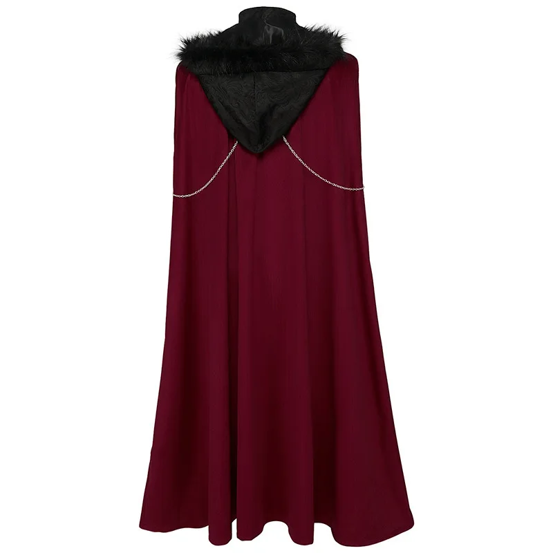 2023 Neuer Punk-St-Performance-Mantel mit Hut, langer Pelzkragen, Kette, detailliertes ethnisches Bühnenkostüm für Damen, Faion Spring