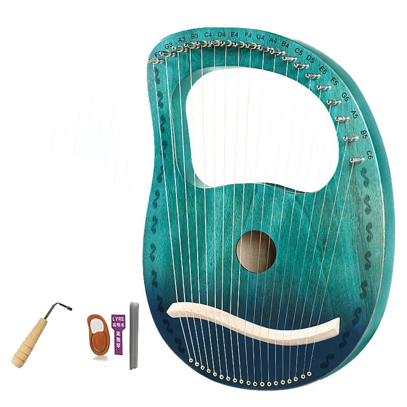 

16/19 Strings Lyre Harp Greek Love Song Music Thumb Piano Lute Stringed Instrument Children Birthday Gift With Tuning Wrench