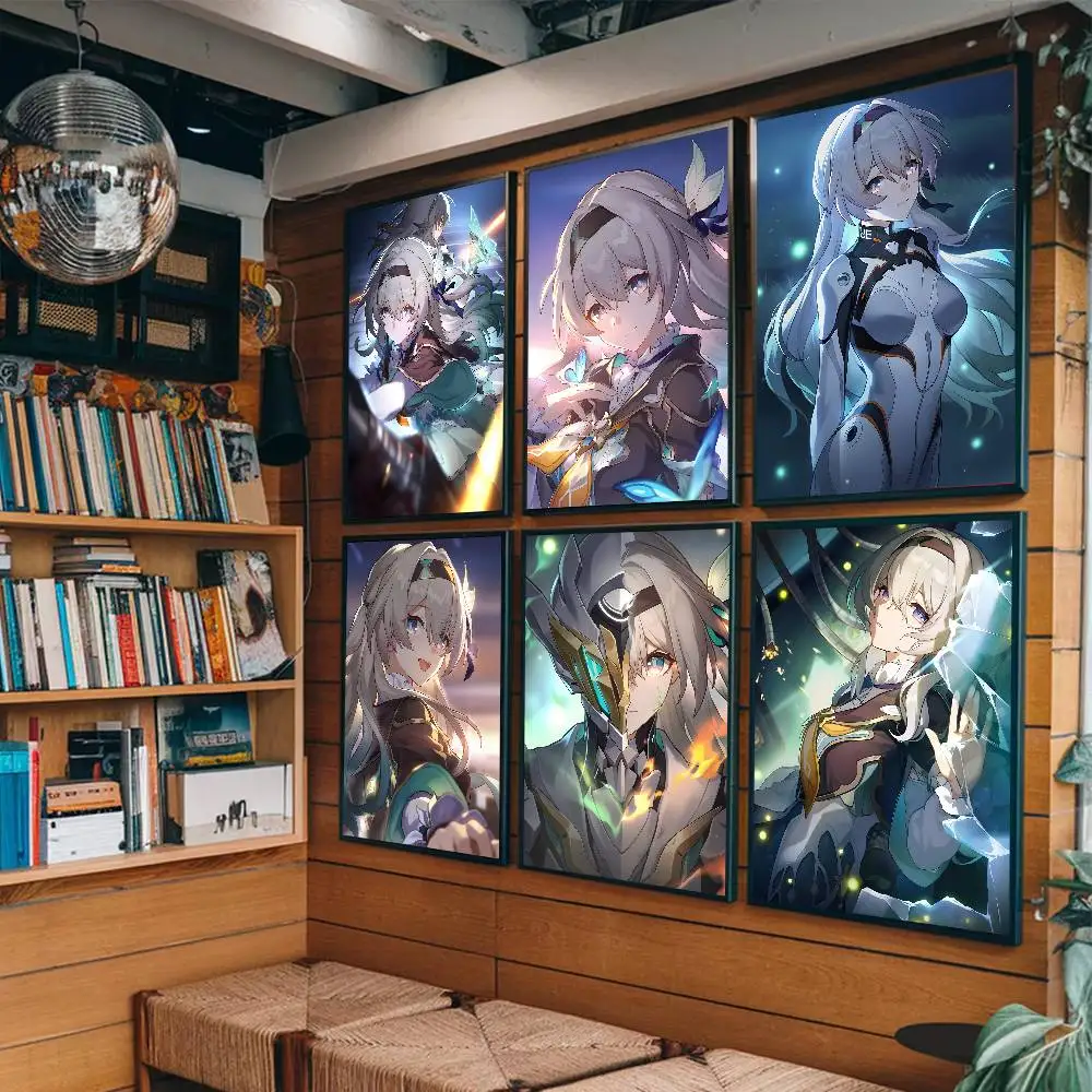 1pc Honkai Star Rail Firefly Anime Girl Poster Sticker Print Waterproof Wall Art For Living Room Bedroom Home Decor