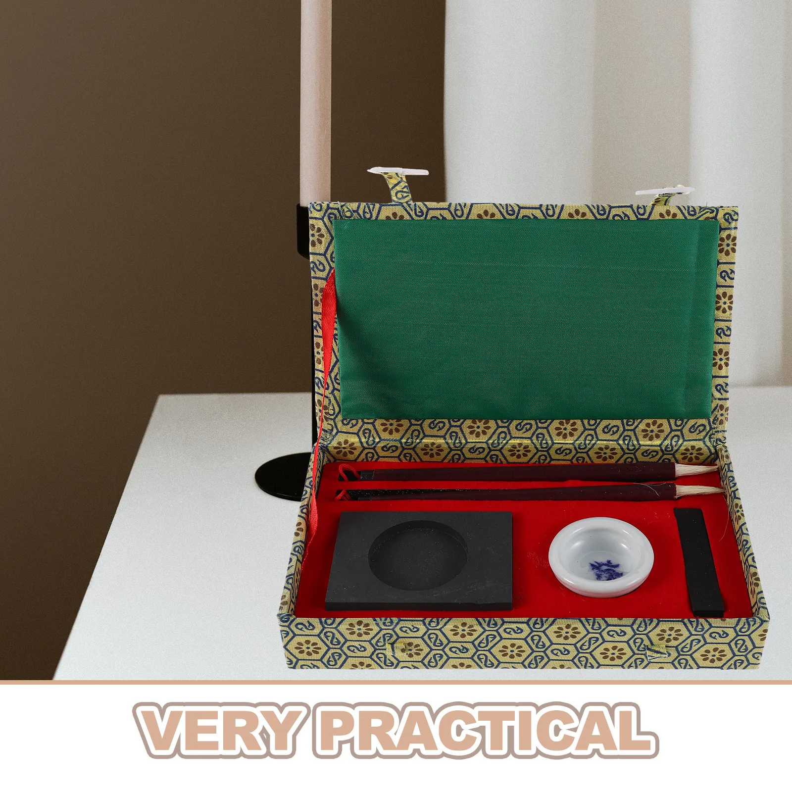 1Set Ink Stone Set Art Set For Home Schooling Supplies Chinese Beginner Kit Brush Paper Complete