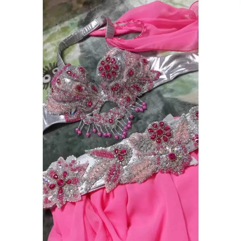 

Customized Oriental Dance Belly Dance Costumes New Group Bellydance Bras Long Dress Sexy Dance Performance Costume