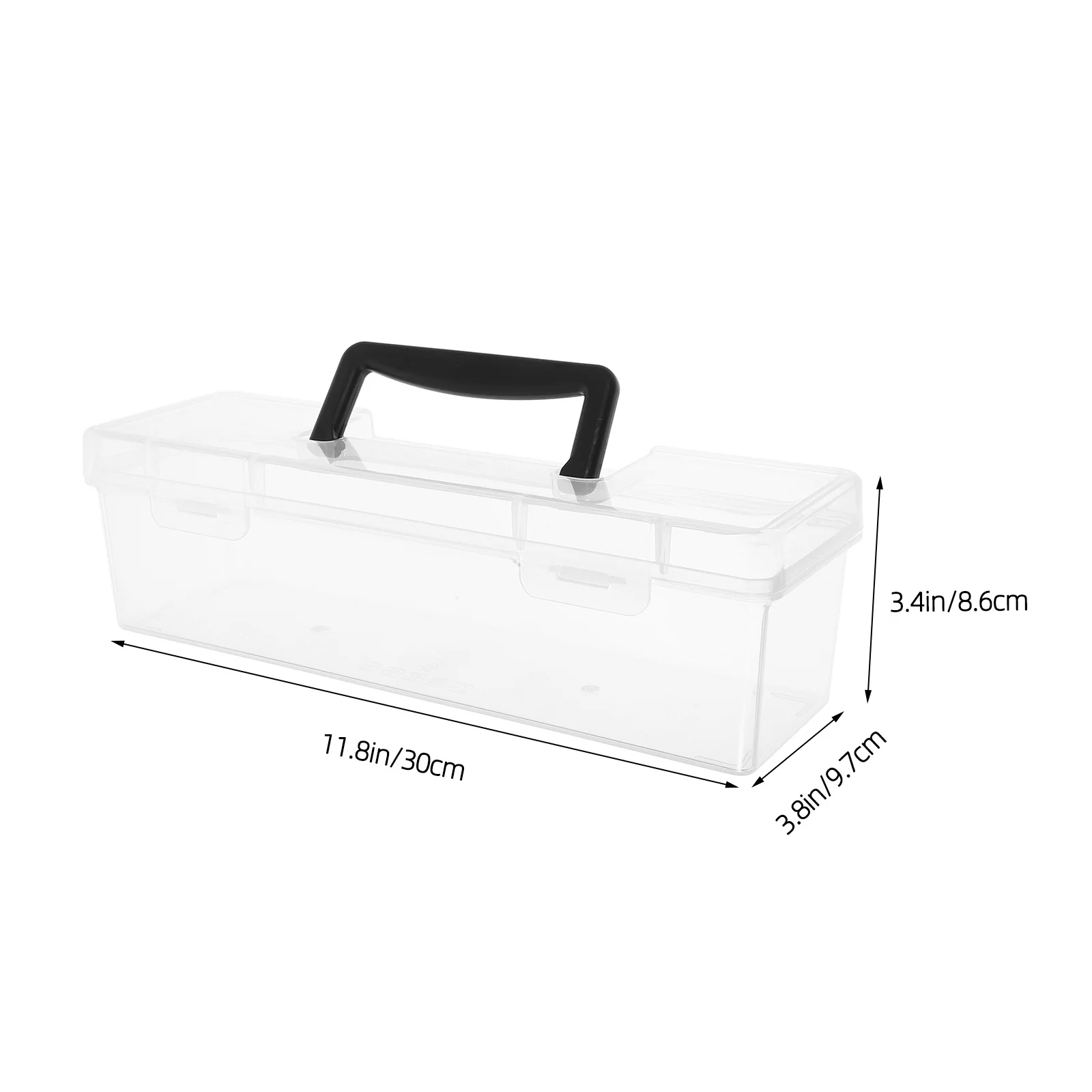 Caja de herramientas de 30,00x9,70x8,60Cm, tapa transparente, caja organizadora de piezas pequeñas portátil para tuercas, pernos, manualidades, papelería, sujetador de almacenamiento