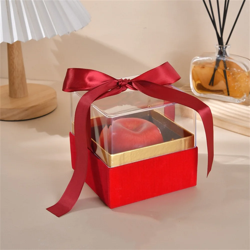 Crystal Bow Gift Box Round Box Transparent Rose Flower Box Fruit Box Hugging Bucket Gift Box Flower Shop Packing Bag
