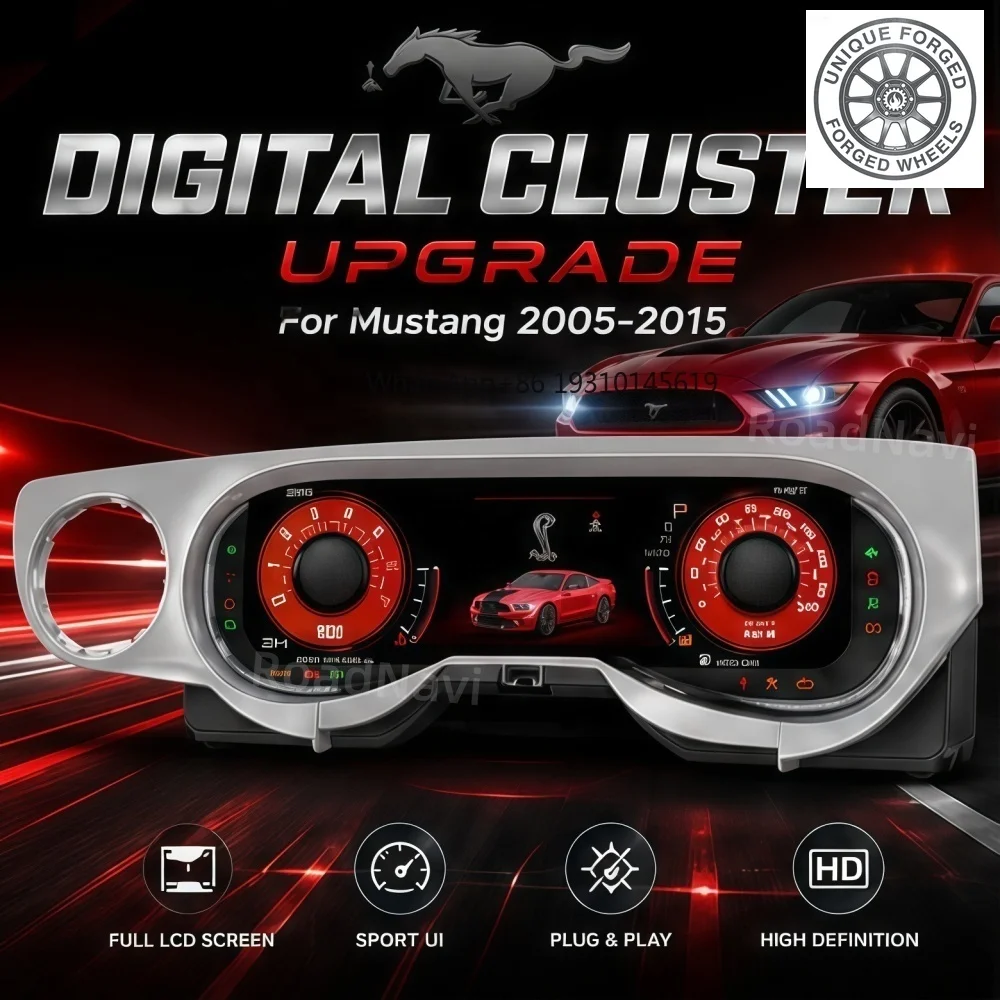 

26style BC RoadNavi LCD Digital Cluster for Ford Mustang 2005-2015 Dashboard Panel Speedometer