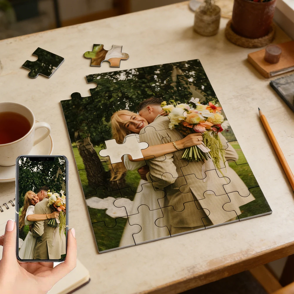 Custom Photo Puzzle,with Frame or Only puzzles,Personalized Picture Jigsaw for Family,DIY Gift Idea,Custom Memorial Puzzle