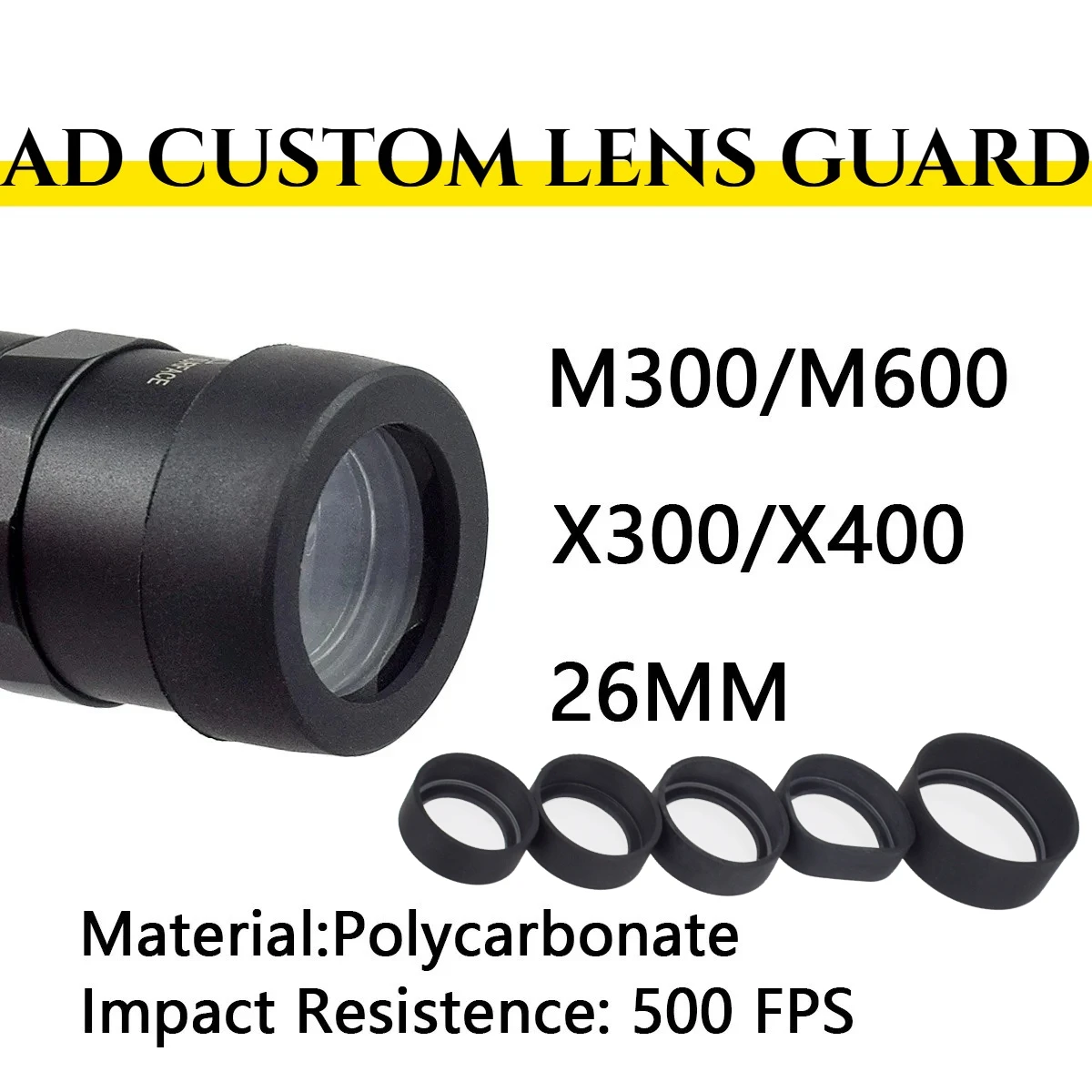 Tactical Light AD Flashlight Sight Protector Cover Custom Lens Guard Red Dot for T01 SF M300 M600 X300 X300V Hunting Accessories