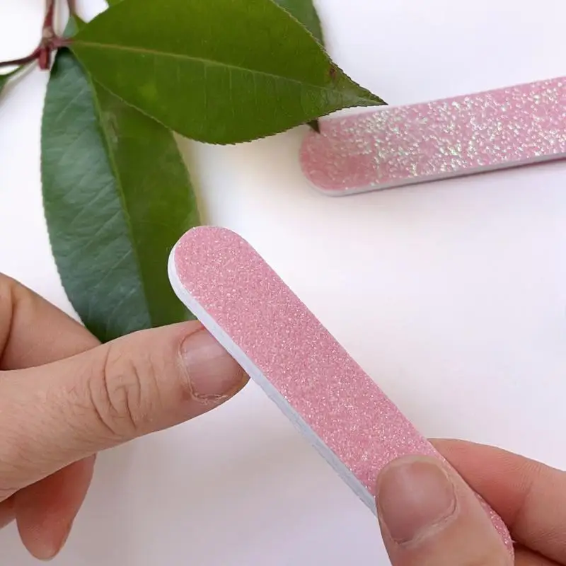 8/12 Pcs Glitter Nail Care Kit - Heart-Shaped Buffer, Crystal Rod, And Double-Sided File For Nail Art And Pedicures