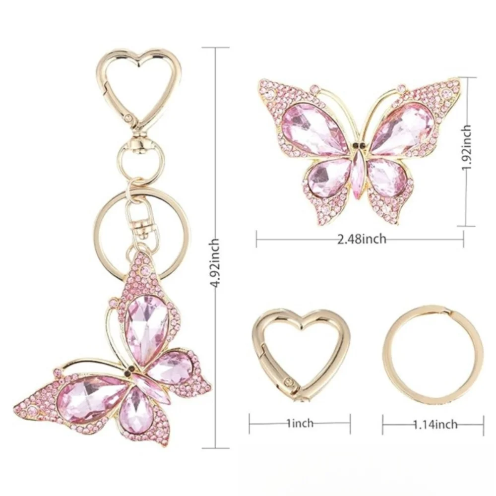 Новый сверкающий кулон-бабочка со стразами, сумки для рукоделия, подвески, кошелек, подвеска, брелок для женщин