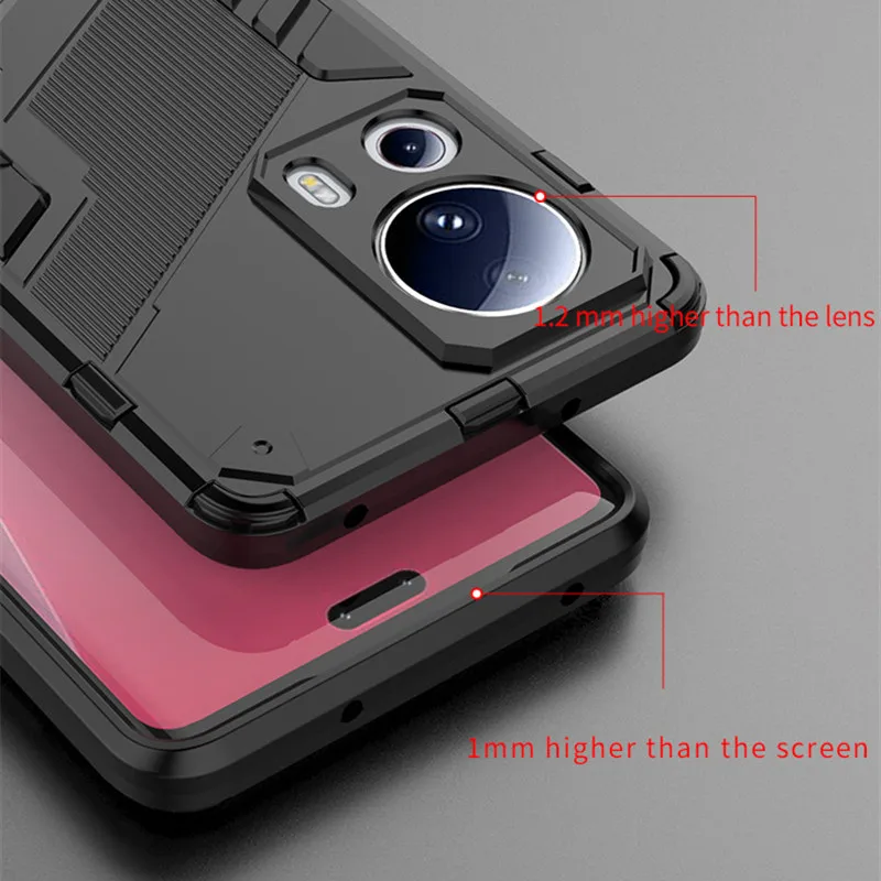 For Xiaomi 13 Lite 5G Case Xiaomi 13 Lite Cover 6.55 inch Punk Armor Shockproof Hard Rubber Bracket Bumper For Xiaomi 13 Lite