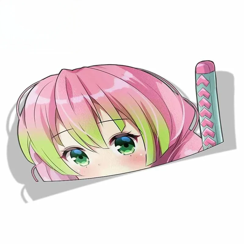 

13X8.3cm for Mitsuri Kanroji Peek Anime Big Head Vinyl Cartoon Car Sticker Window Trunk Decal PVC KK