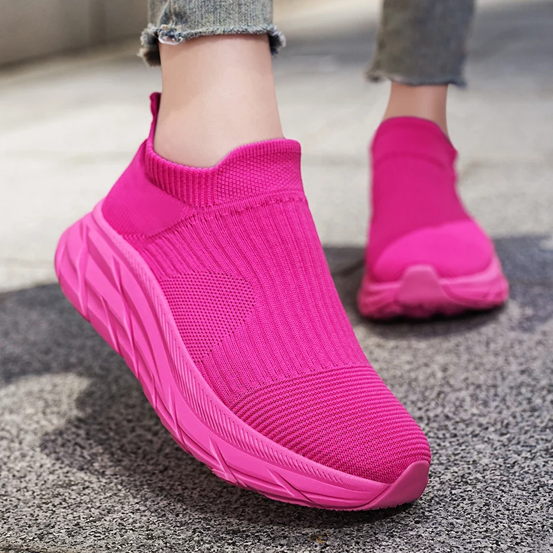 Summer shoes ladies couple casual shoes fashion lightweight breathable walking sneaker covers wear men's mesh flats women plus44