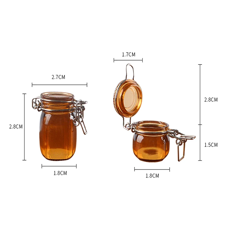 Pot de rangement Transparent Miniature pour maison de poupée, 2 pièces, modèle de réservoir scellé, petit flacon, bouteille de souhait, jouet de décoration de cuisine pour la maison